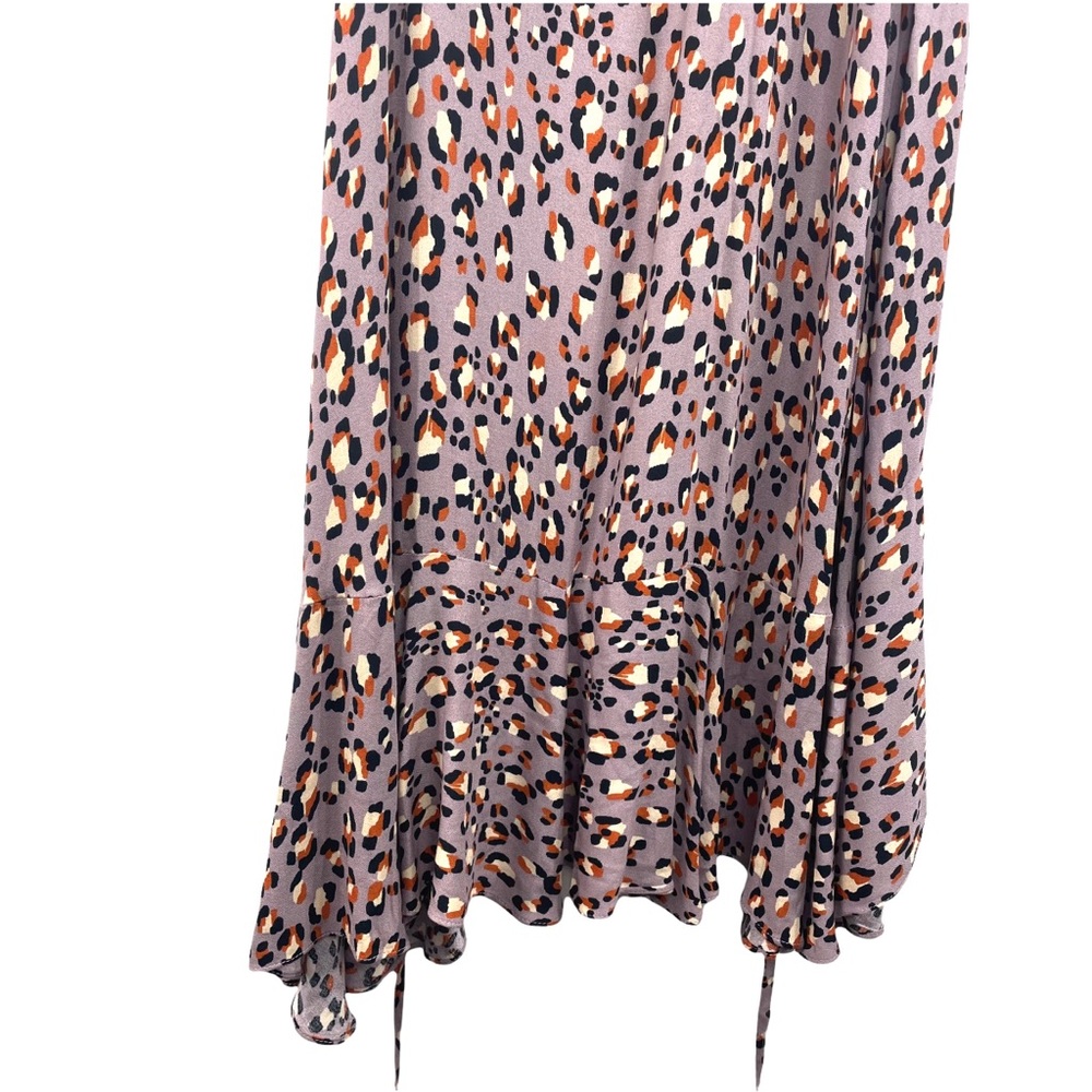NEW VICI Lavender Leopard High Low Maxi ruffle Dress Size S - Picture 6 of 9